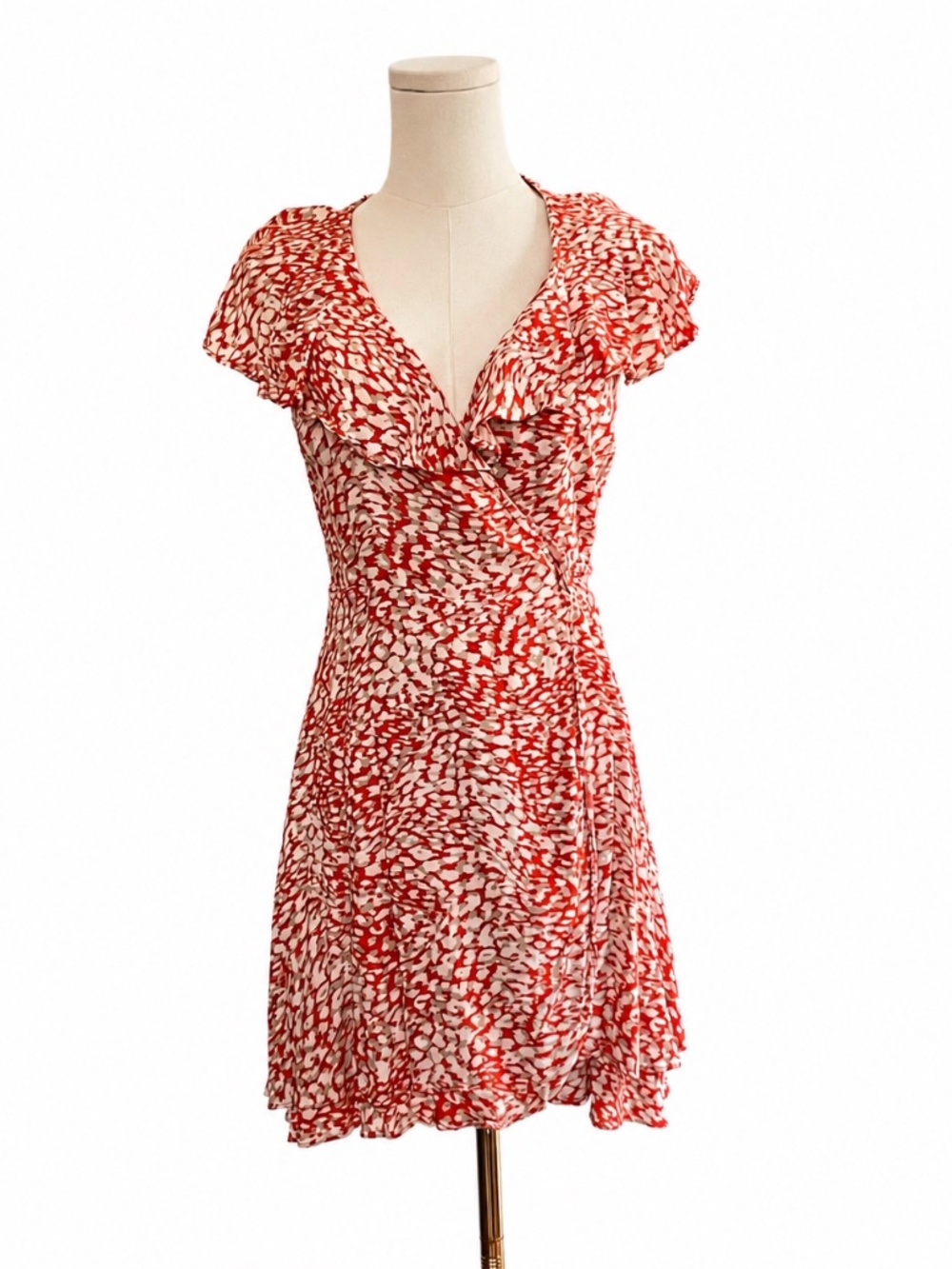 Free People French Quarter Wrap Mini Dress XS Ruffle Euro Summer Date Night